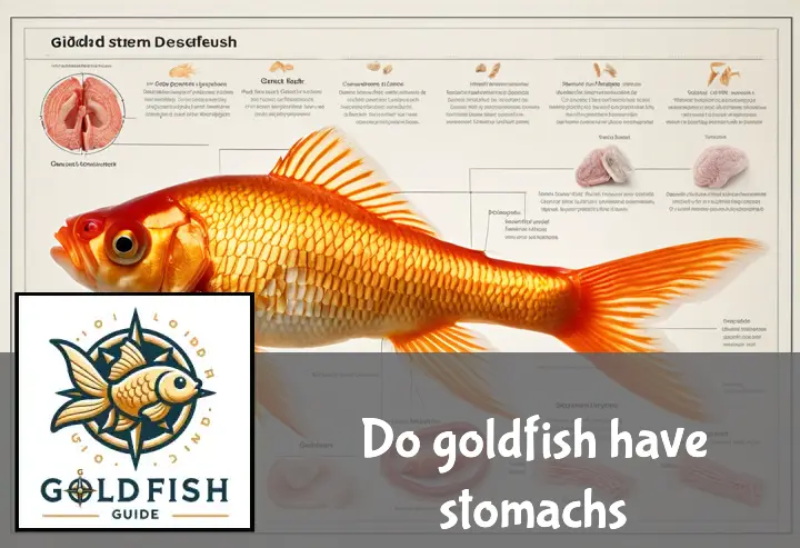 Dissected goldfish beside a diagram, highlighting its unique digestive system without a stomach.